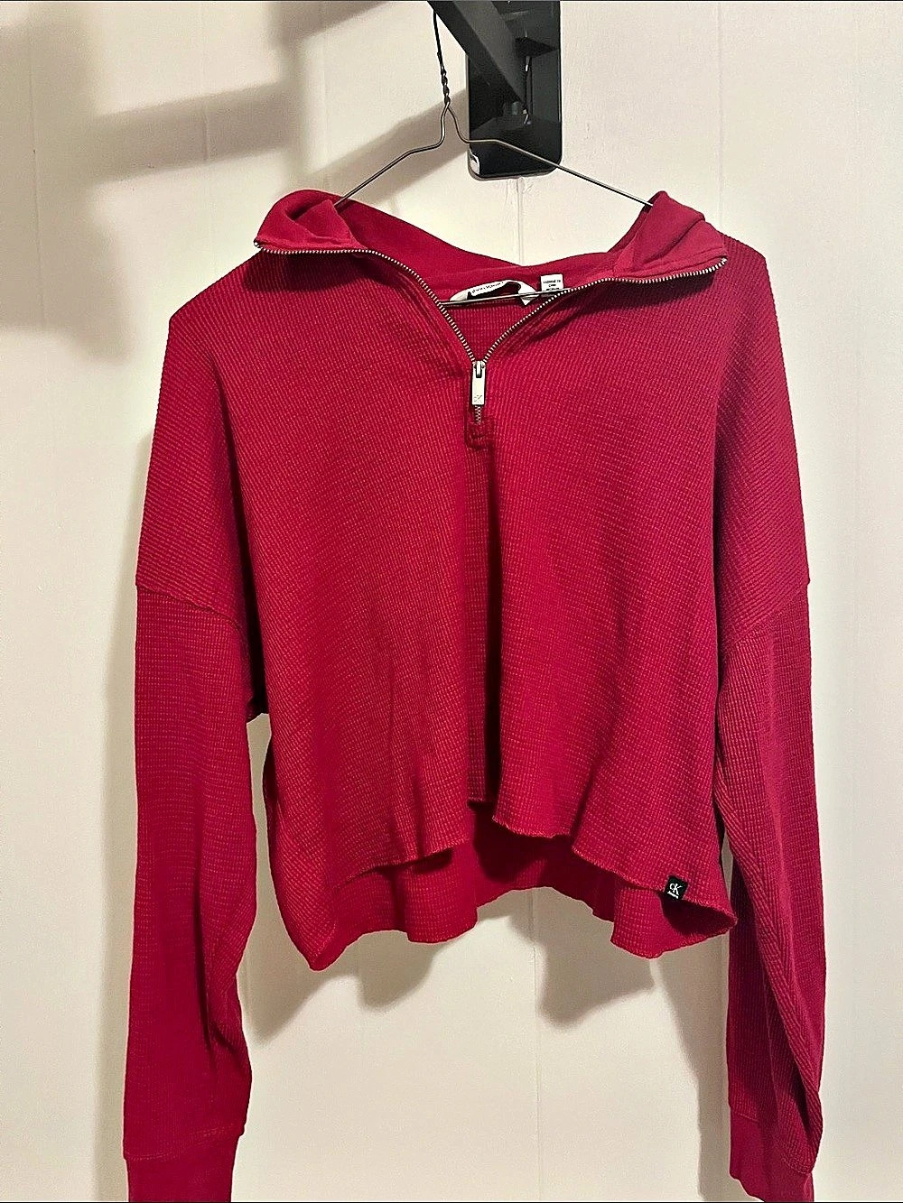 Calvin Klein Jeans Long Sleeve Half-Zip Top in Pink